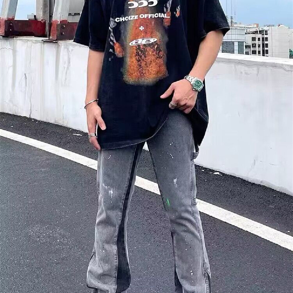 Fashion Horn Denim Pants Men