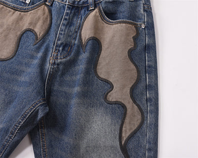 Fashion Horn Denim Pants Men